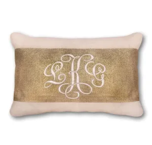 Monogrammed Gold Foil Pillow