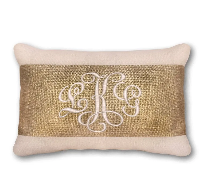 Monogrammed Gold Foil Pillow
