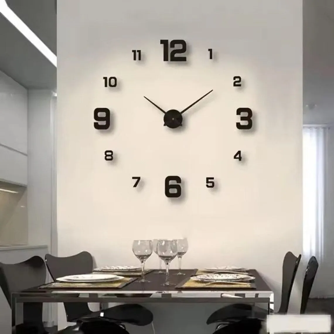 NEW Creative Frameless DIY Wall Clock Wall Decal Home Silent Clock Living Room Office Wall Decoration