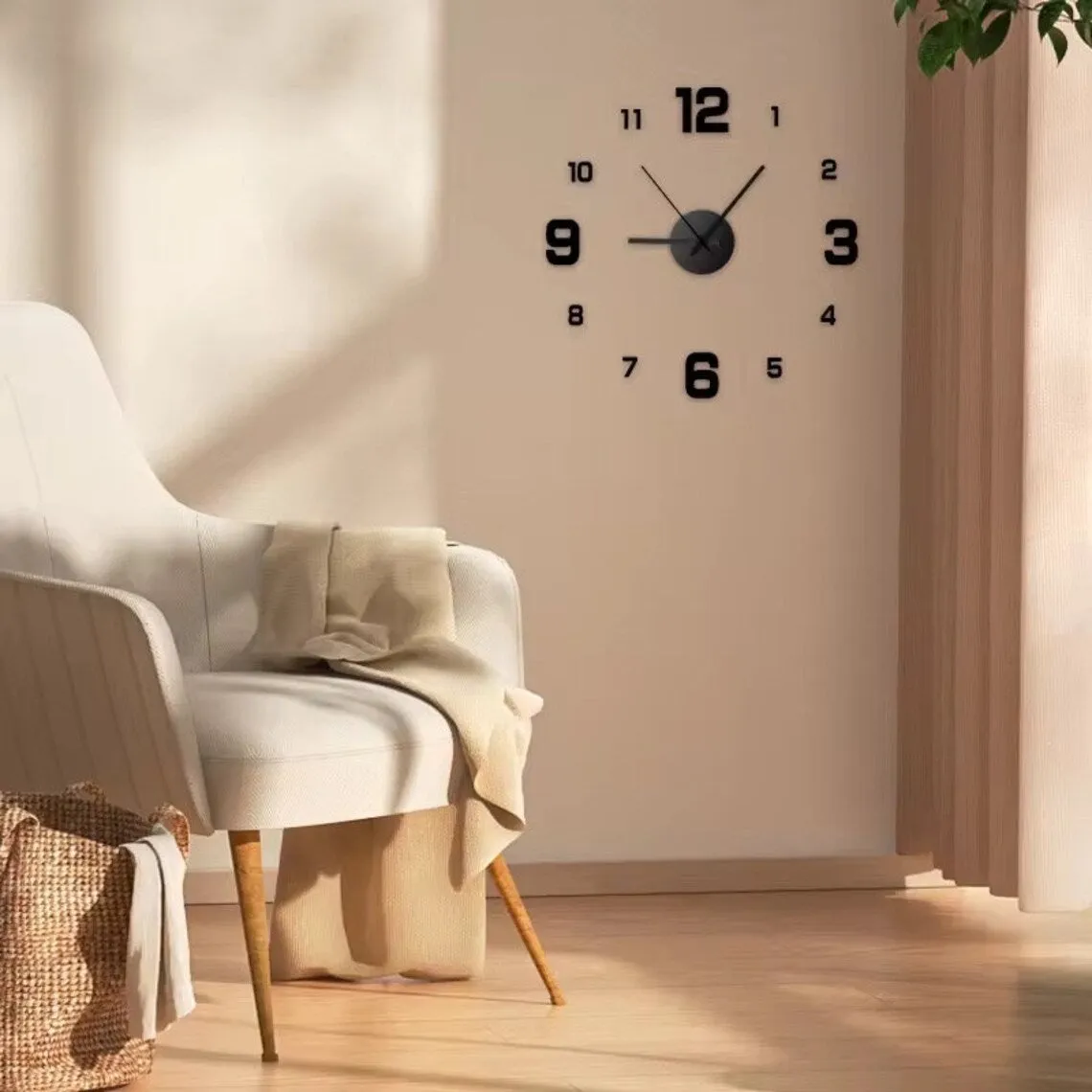 NEW Creative Frameless DIY Wall Clock Wall Decal Home Silent Clock Living Room Office Wall Decoration