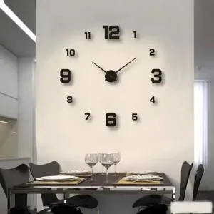 NEW Creative Frameless DIY Wall Clock Wall Decal Home Silent Clock Living Room Office Wall Decoration