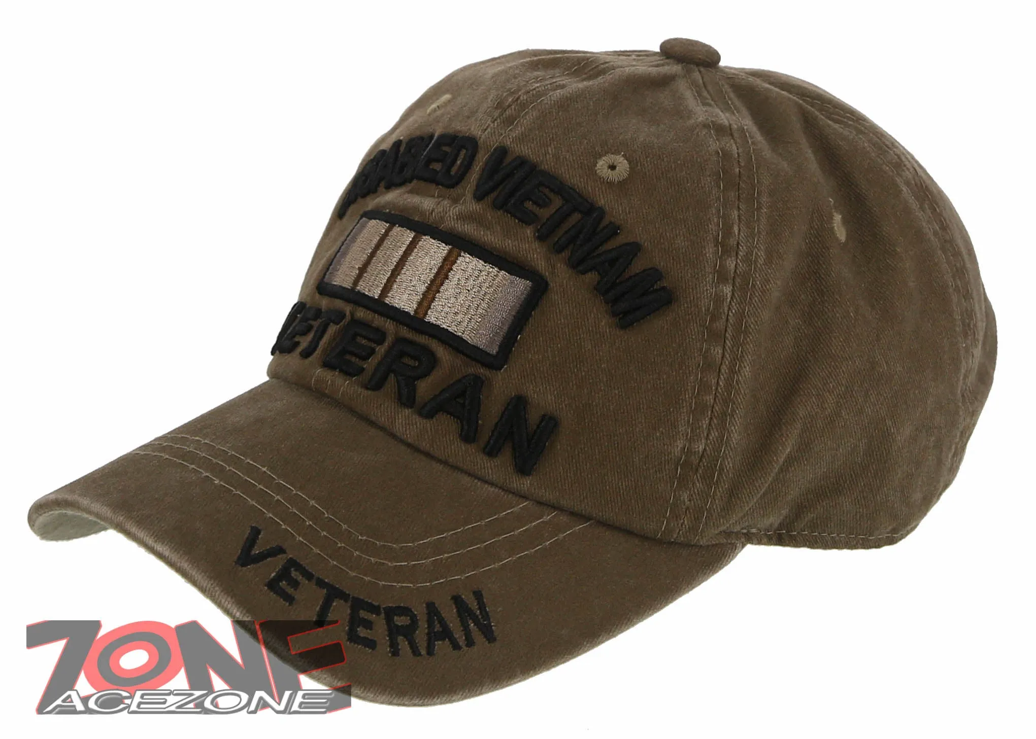 NEW! DISABLED VIETNAM VETERAN DISTRESSED VINTAGE BASEBALL CAP HAT TAN