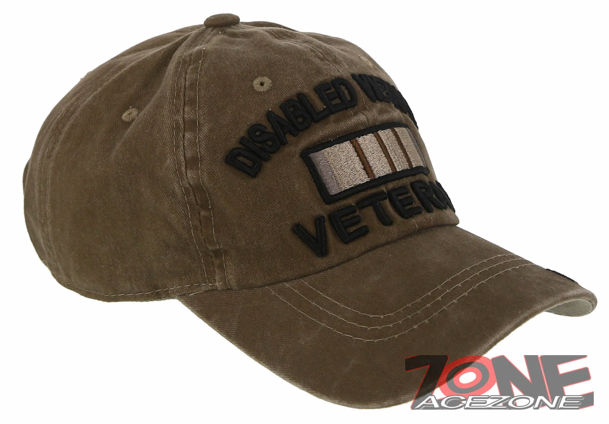 NEW! DISABLED VIETNAM VETERAN DISTRESSED VINTAGE BASEBALL CAP HAT TAN