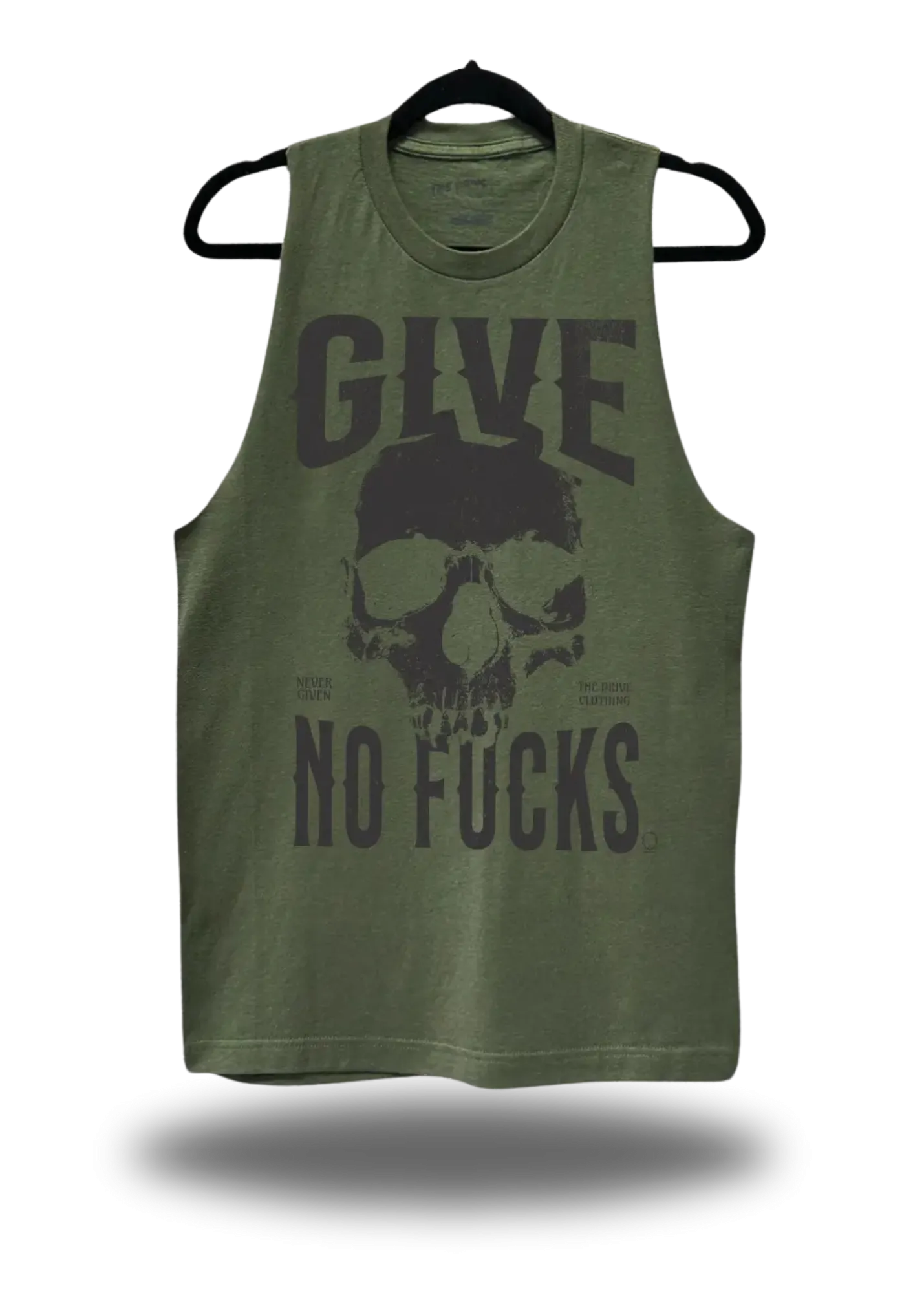 NO FUCKS STRINGER TANK TOP*MILITARY GREEN*