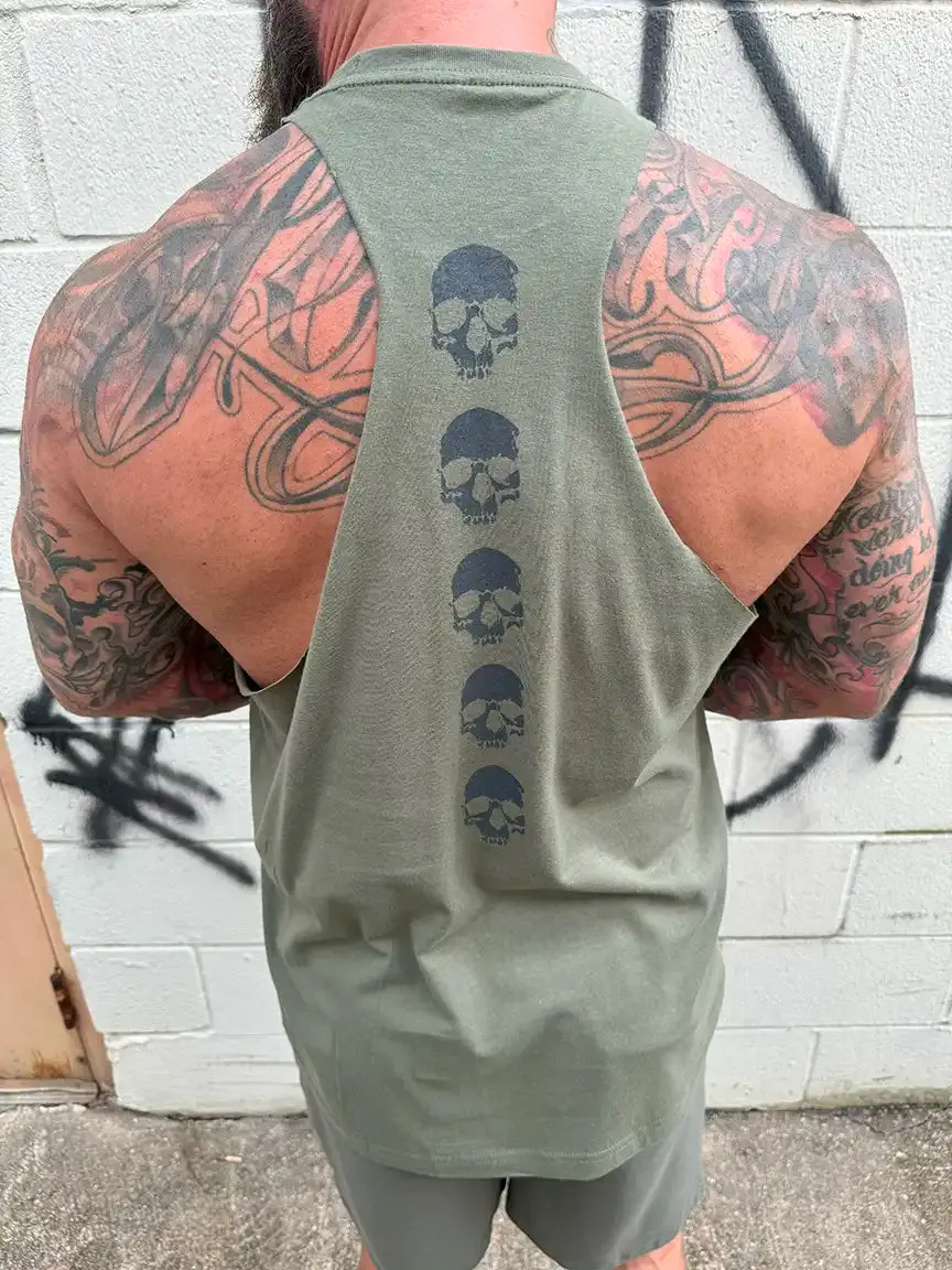 NO FUCKS STRINGER TANK TOP*MILITARY GREEN*