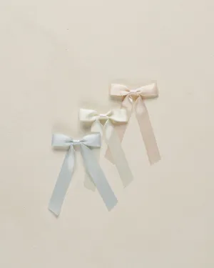 NORALEE Satin Ribbon Bow || Blush, Ivory, Powder Blue