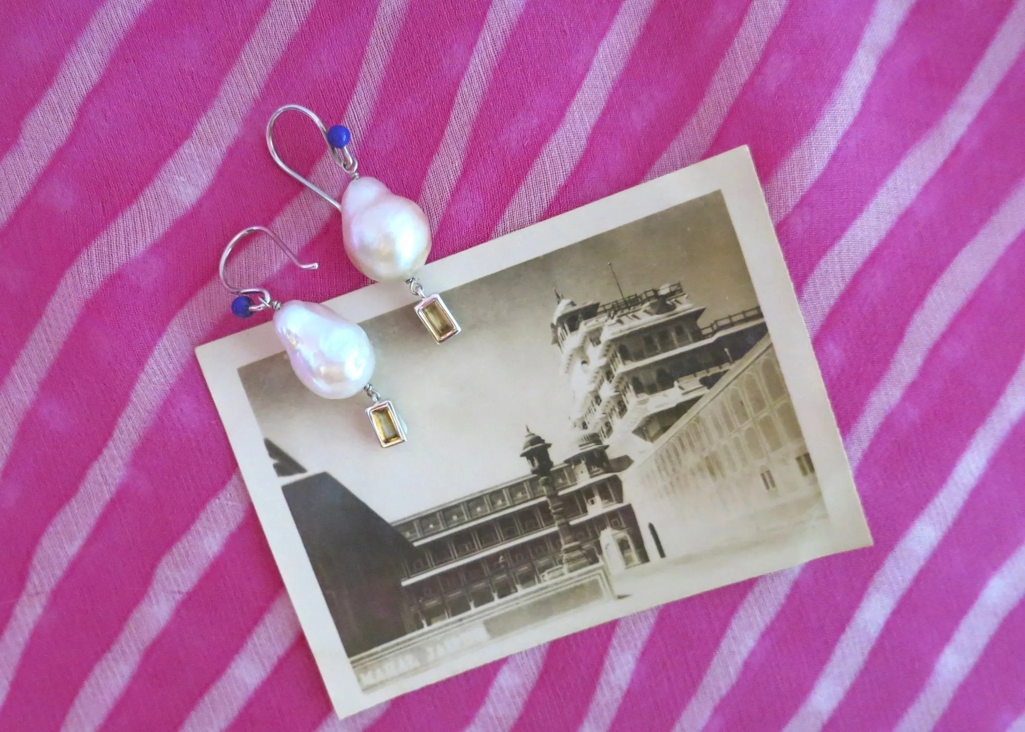 November (baroque pearl birthstone earrings)