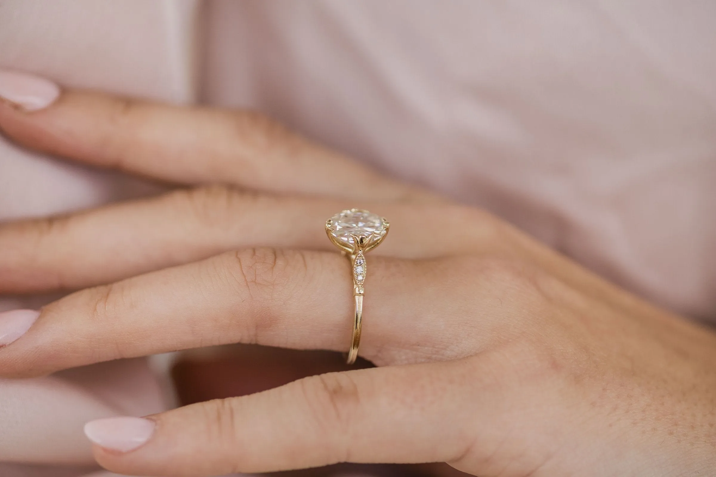 Old Mine Cushion Moissanite Engagement Ring vintage unique Cluster Yellow gold engagement ring for women wedding Bridal Anniversary gift