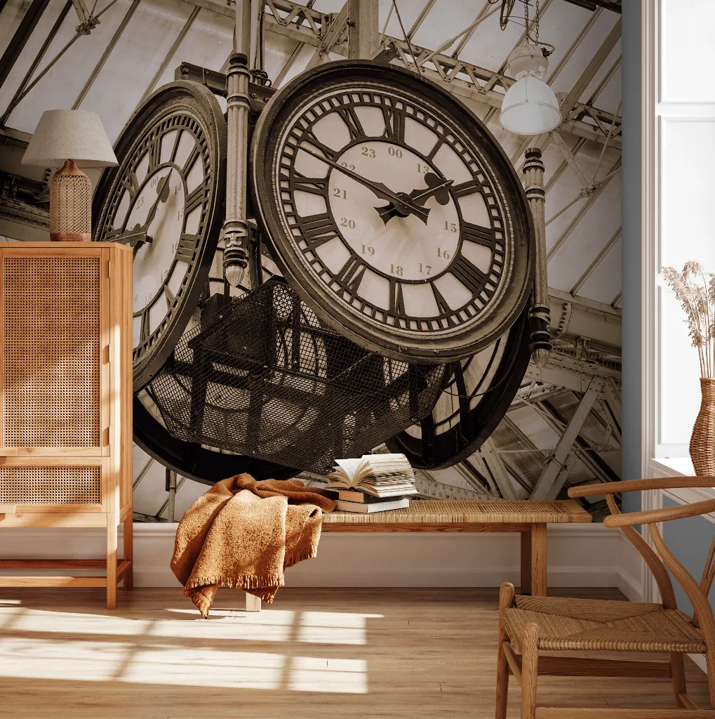 On time Clockwork Wallpaper Mural