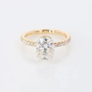 Oval Diamond  Antique Engagement Ring Yellow Gold Moissanite Vintage Cluster Wedding Anniversary Gift For Her