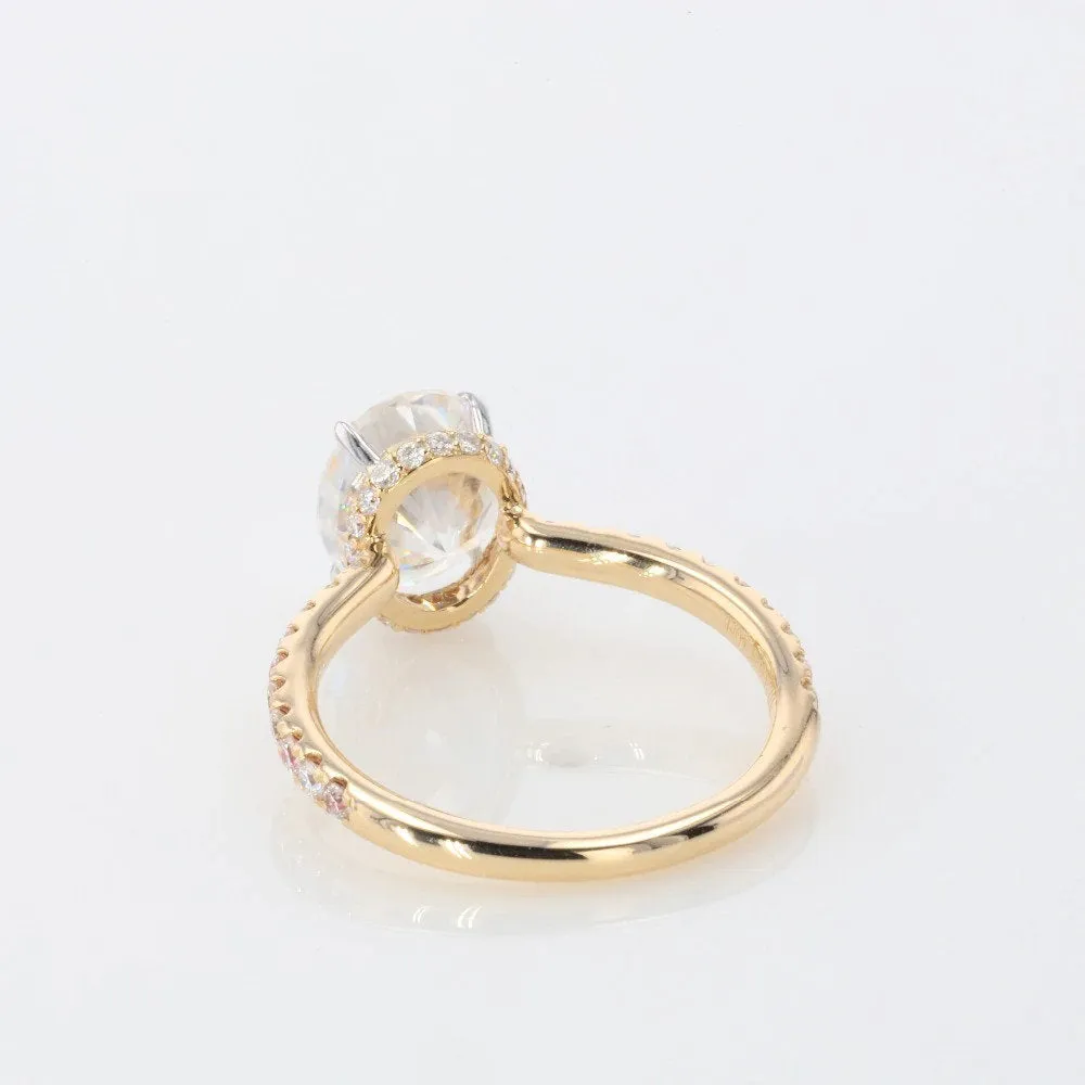 Oval Diamond  Antique Engagement Ring Yellow Gold Moissanite Vintage Cluster Wedding Anniversary Gift For Her