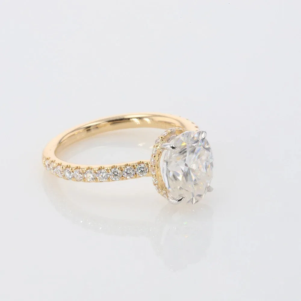 Oval Diamond  Antique Engagement Ring Yellow Gold Moissanite Vintage Cluster Wedding Anniversary Gift For Her