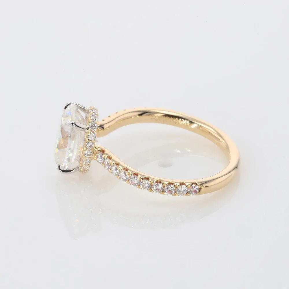 Oval Diamond  Antique Engagement Ring Yellow Gold Moissanite Vintage Cluster Wedding Anniversary Gift For Her