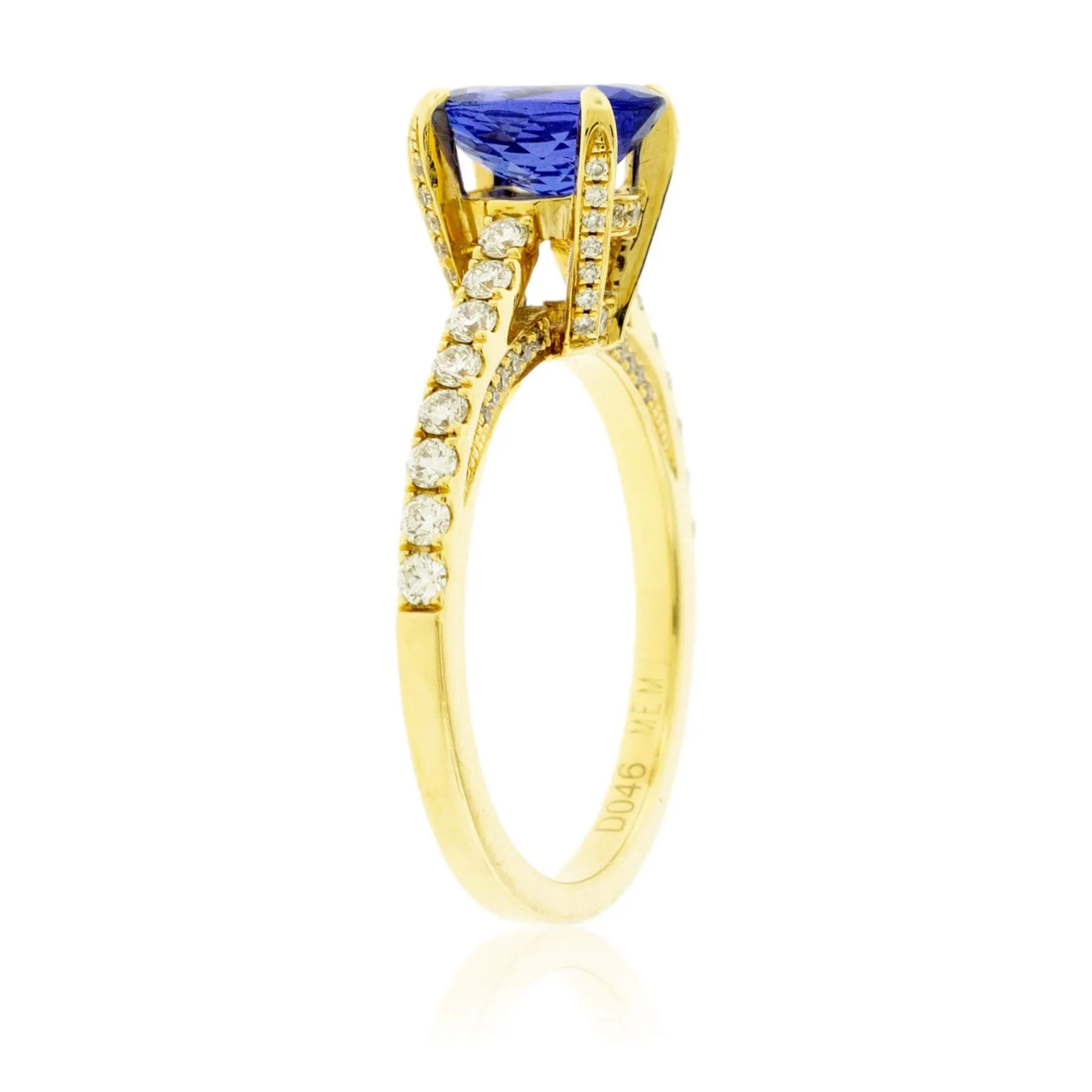 Oval Tanzanite & Diamond Accented Yellow Gold Ring
