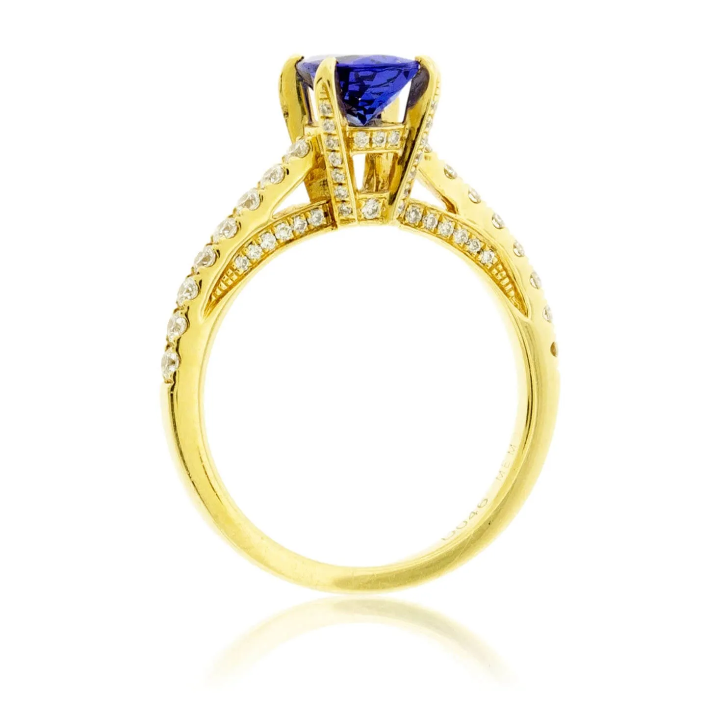 Oval Tanzanite & Diamond Accented Yellow Gold Ring