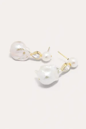 P56 Pulp pearl and zirconia gold vermeil earrings