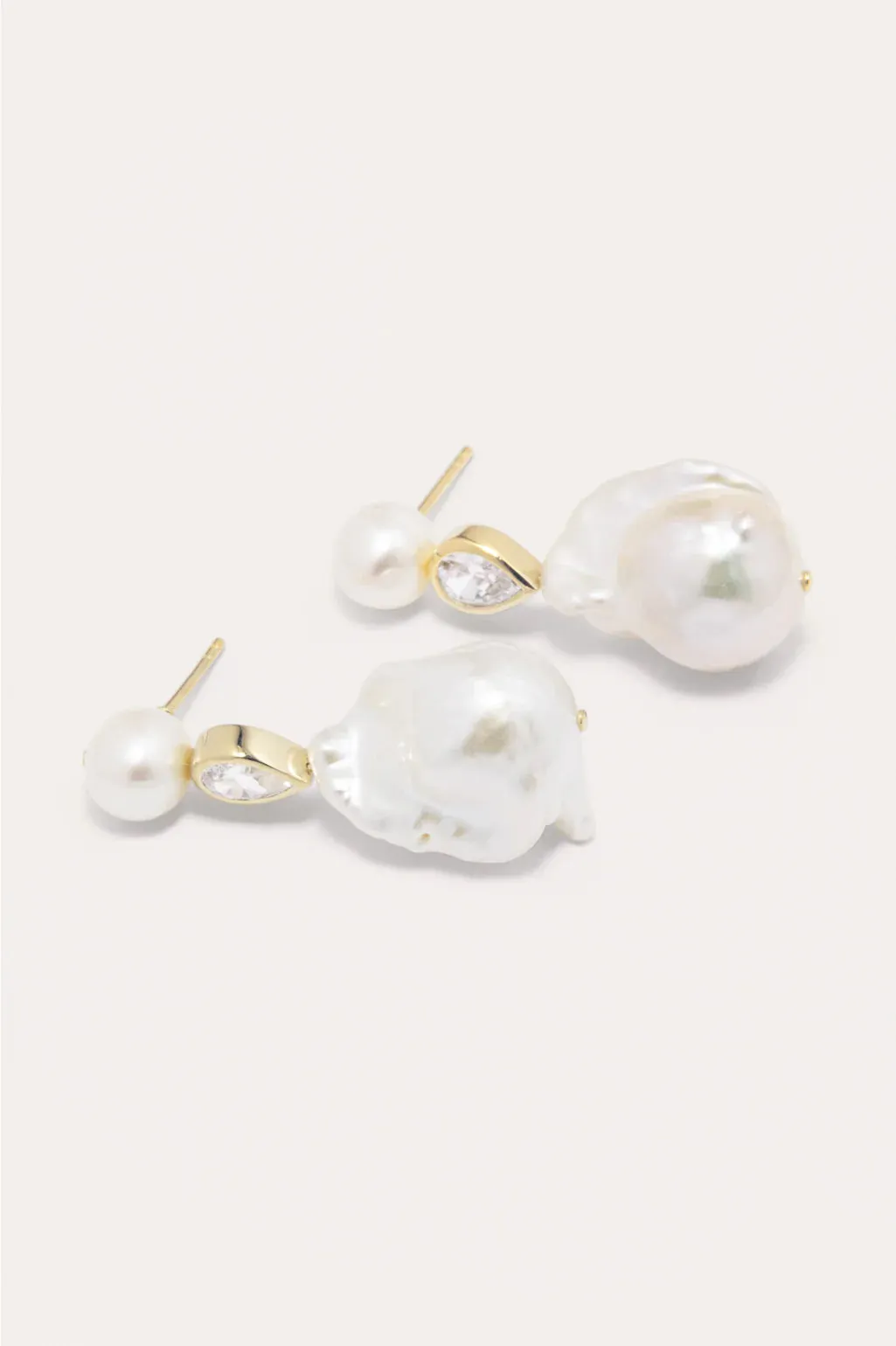 P56 Pulp pearl and zirconia gold vermeil earrings