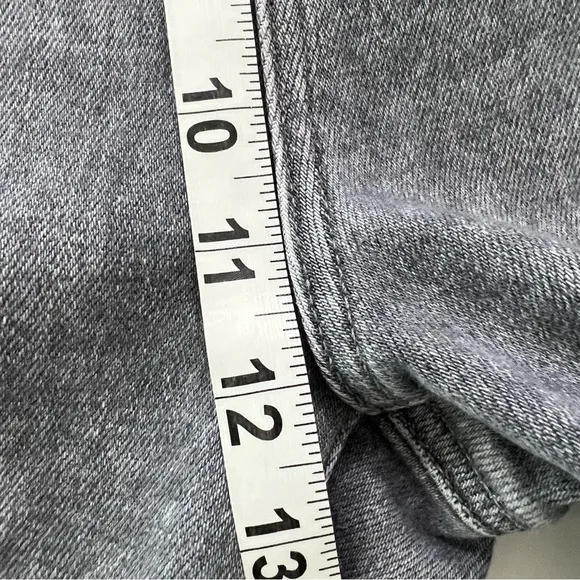 PAIGE Claudine High Waist Raw Hem Flare Jeans in Grey Storm Size 33