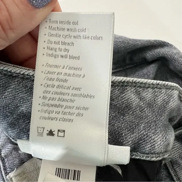 PAIGE Claudine High Waist Raw Hem Flare Jeans in Grey Storm Size 33