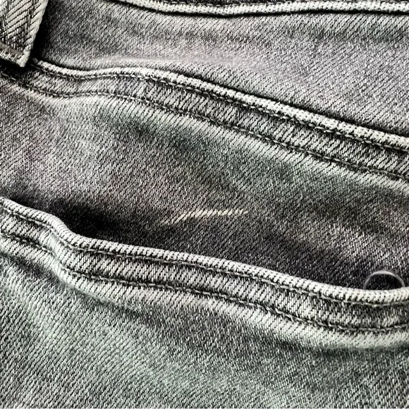 PAIGE Claudine High Waist Raw Hem Flare Jeans in Grey Storm Size 33