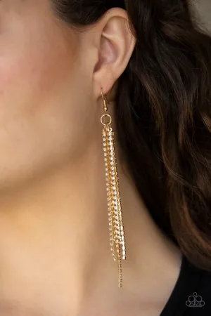 Paparazzi -Center Stage Status - Gold Earrings