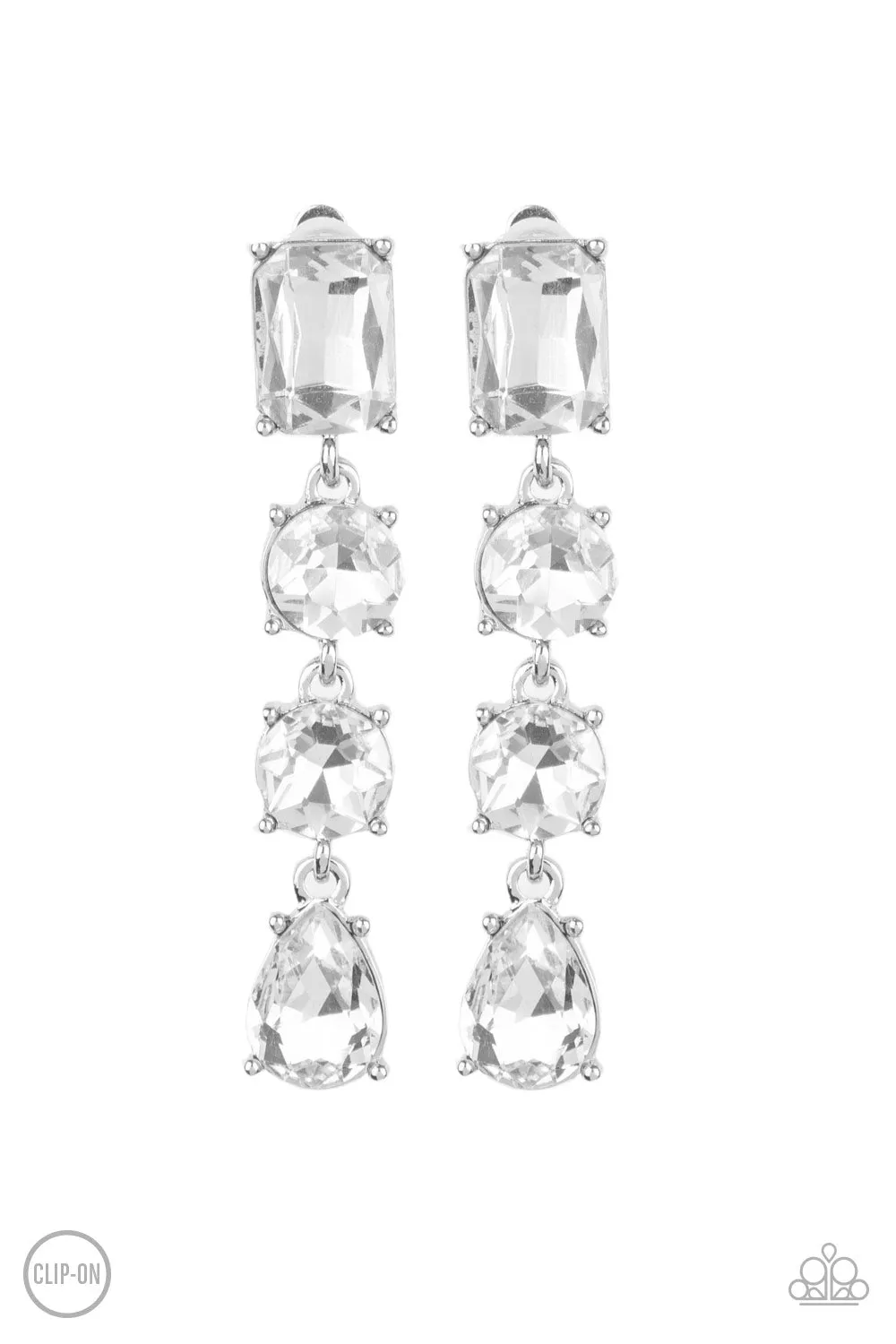 Paparazzi Make A-LIST- White Earrings