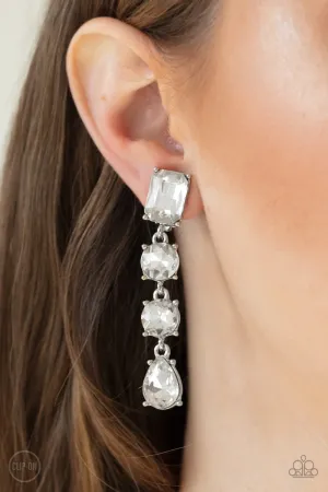 Paparazzi Make A-LIST- White Earrings
