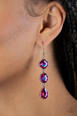 Paparazzi Reflective Rhinestones Earrings Pink