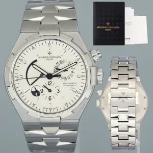 PAPERS MINT Vacheron Constantin Overseas White 47450 42mm  Steel Dual Time Watch