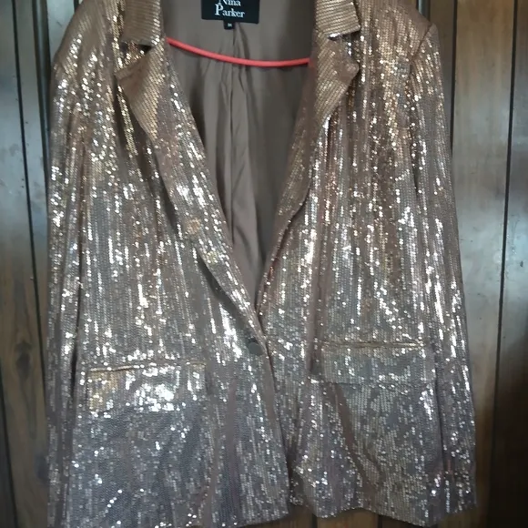Parker Gold Sequin Blazer Jacket