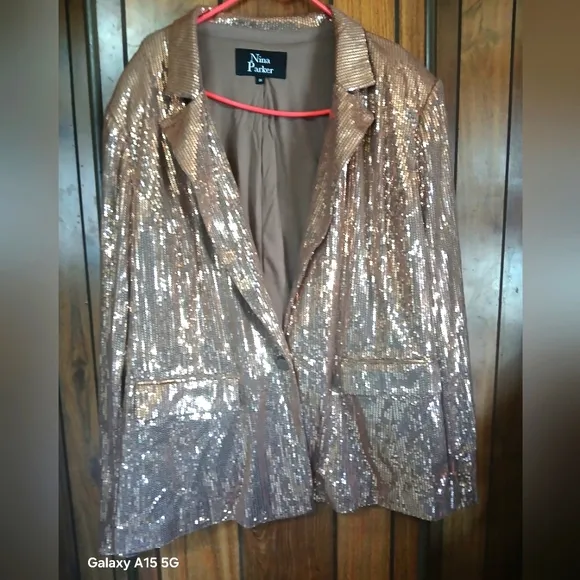 Parker Gold Sequin Blazer Jacket