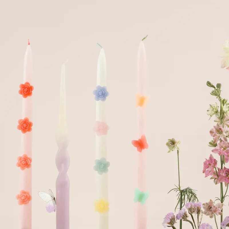Pastel Flower Taper Candles