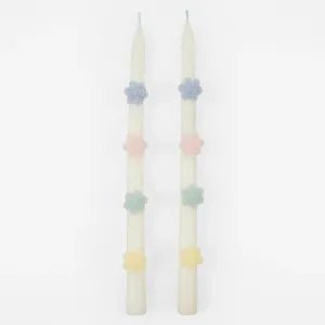 Pastel Flower Taper Candles