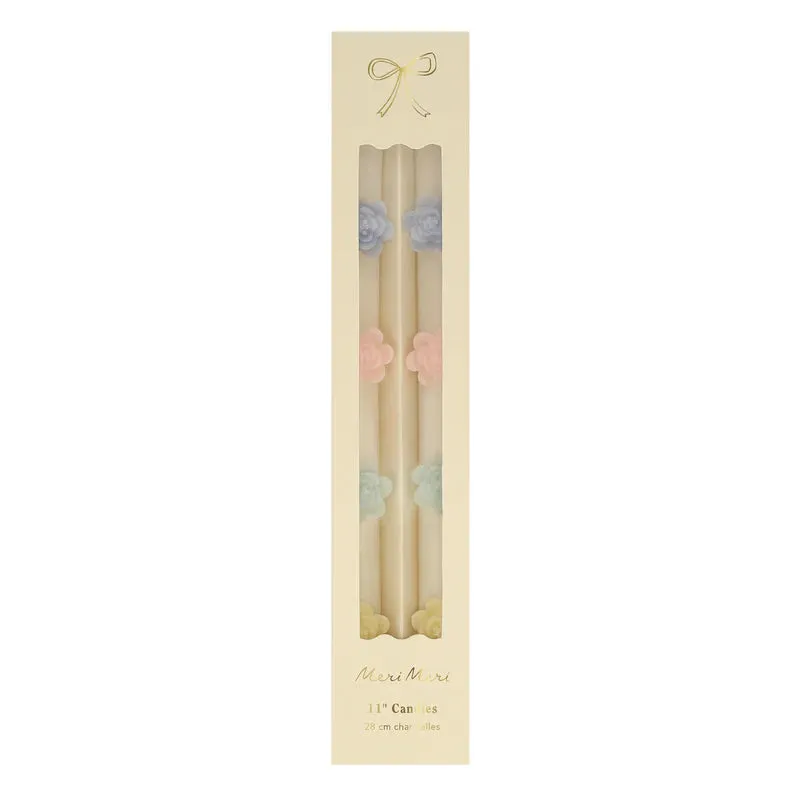 Pastel Flower Taper Candles