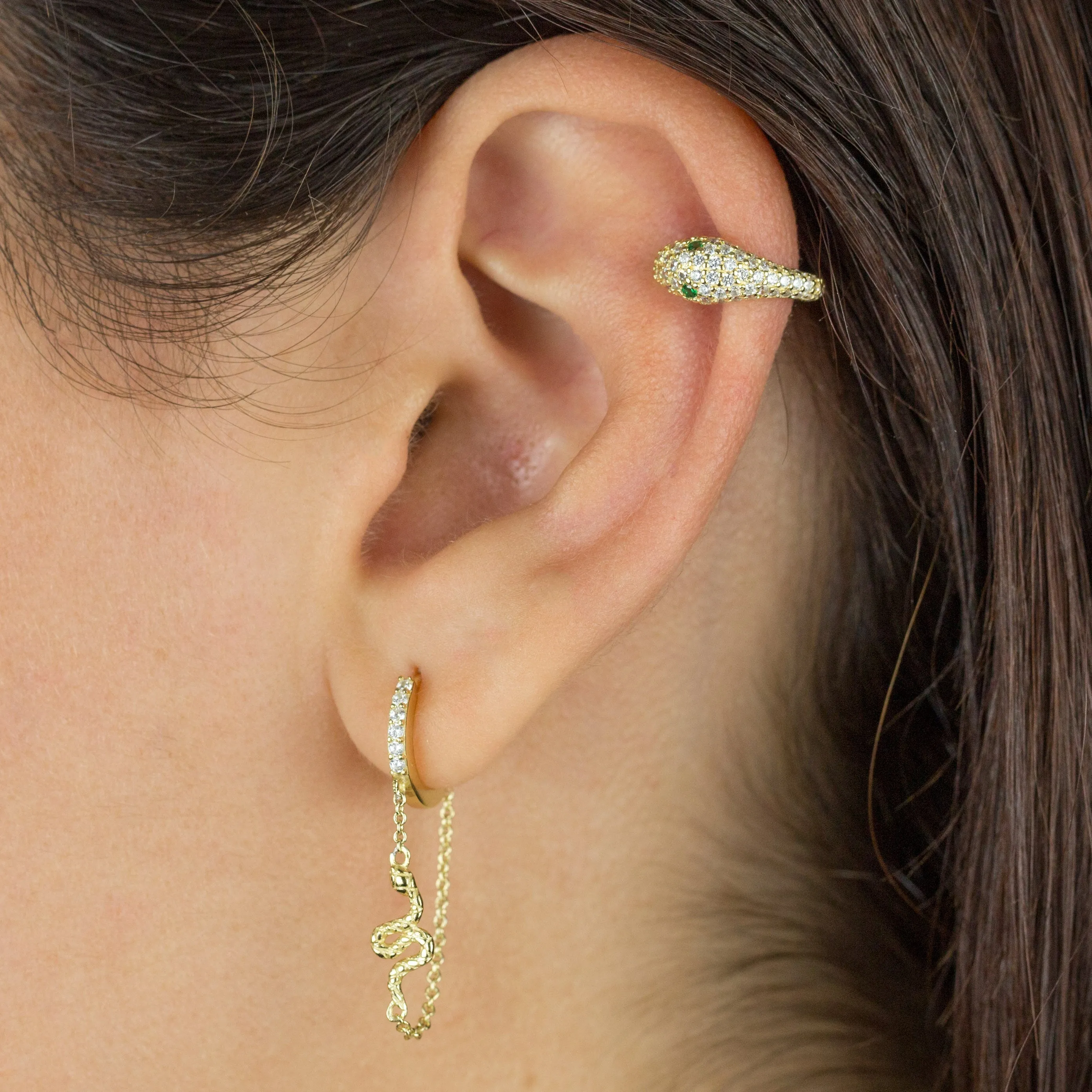Pavé Snake Ear Cuff