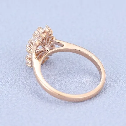 Pear Cut Moissanite Vintage Rose Gold Wedding Ring for bridal Women Unique elegant jewellery Promise engagement anniversary gift to her