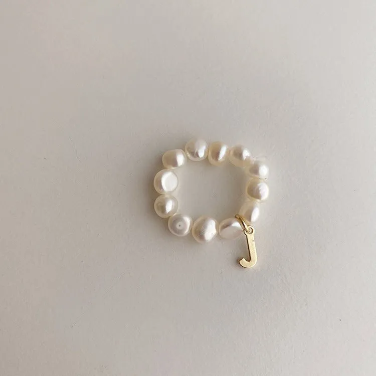 Pearl Initial Ring