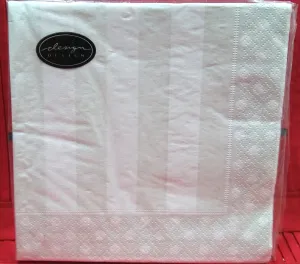PEARLS & STRIPES CREAM PAPER LUNCHEON NAPKINS