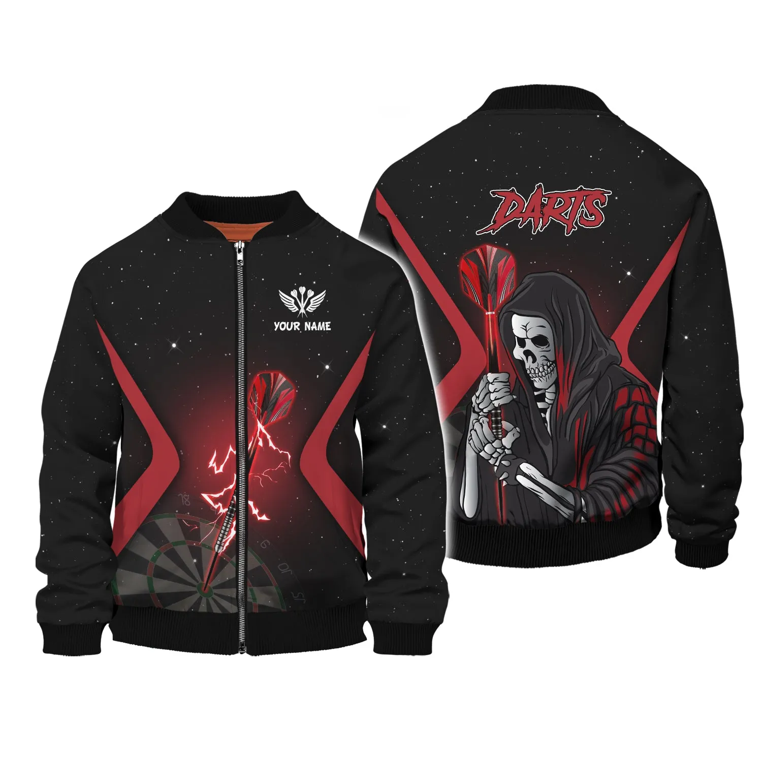 Personalized Name Darts Skeleton 3D Printed Shirts