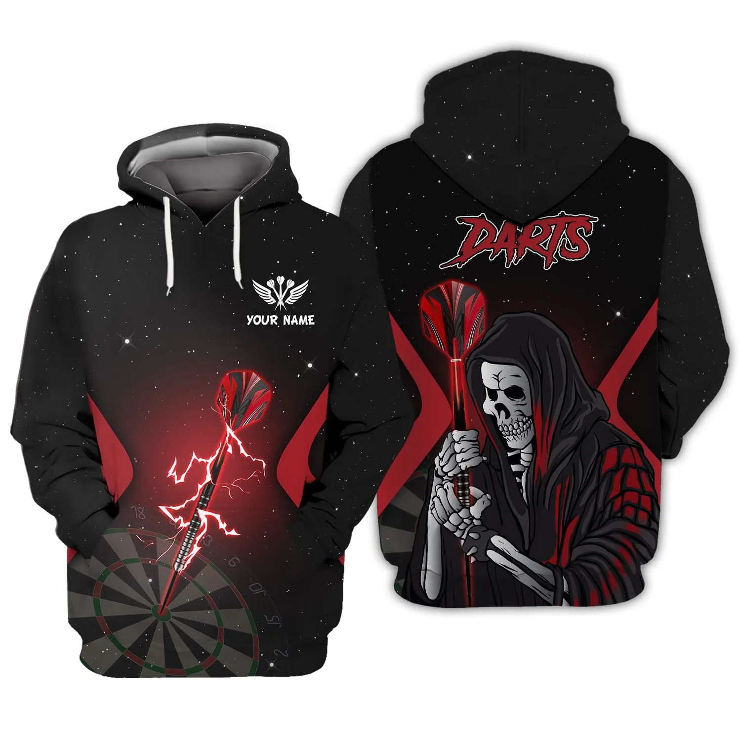 Personalized Name Darts Skeleton 3D Printed Shirts