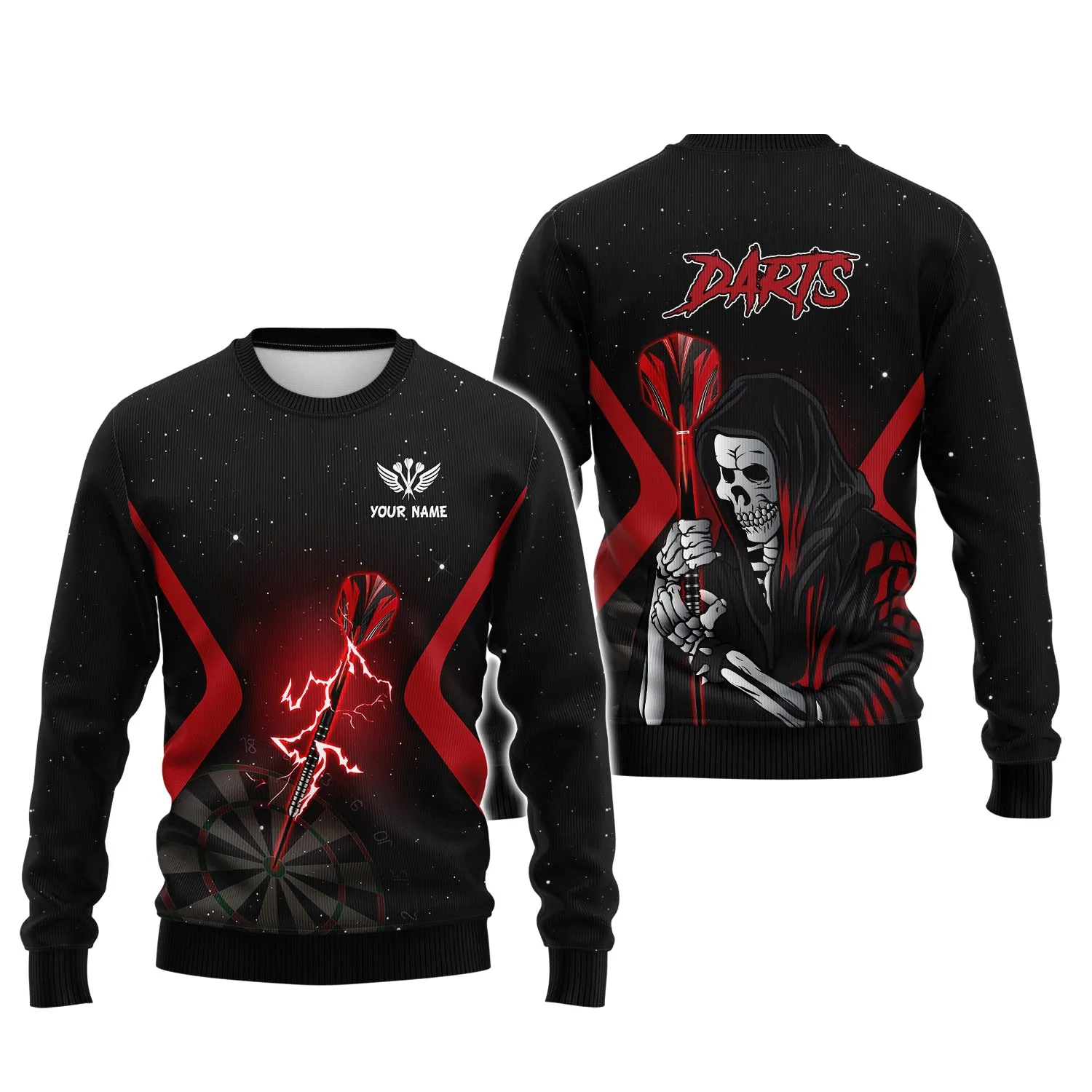 Personalized Name Darts Skeleton 3D Printed Shirts