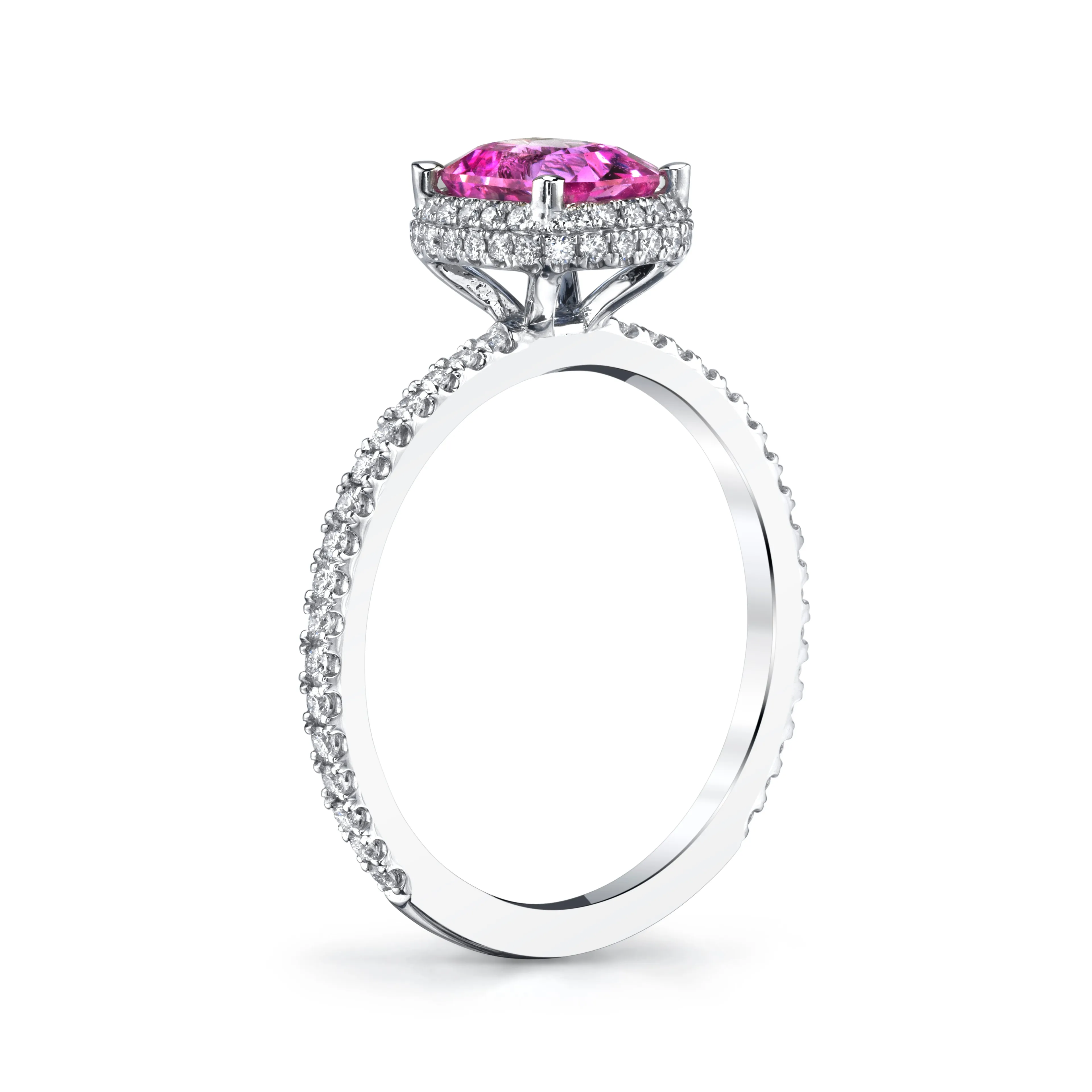 Pink Sapphire Diamond Ring