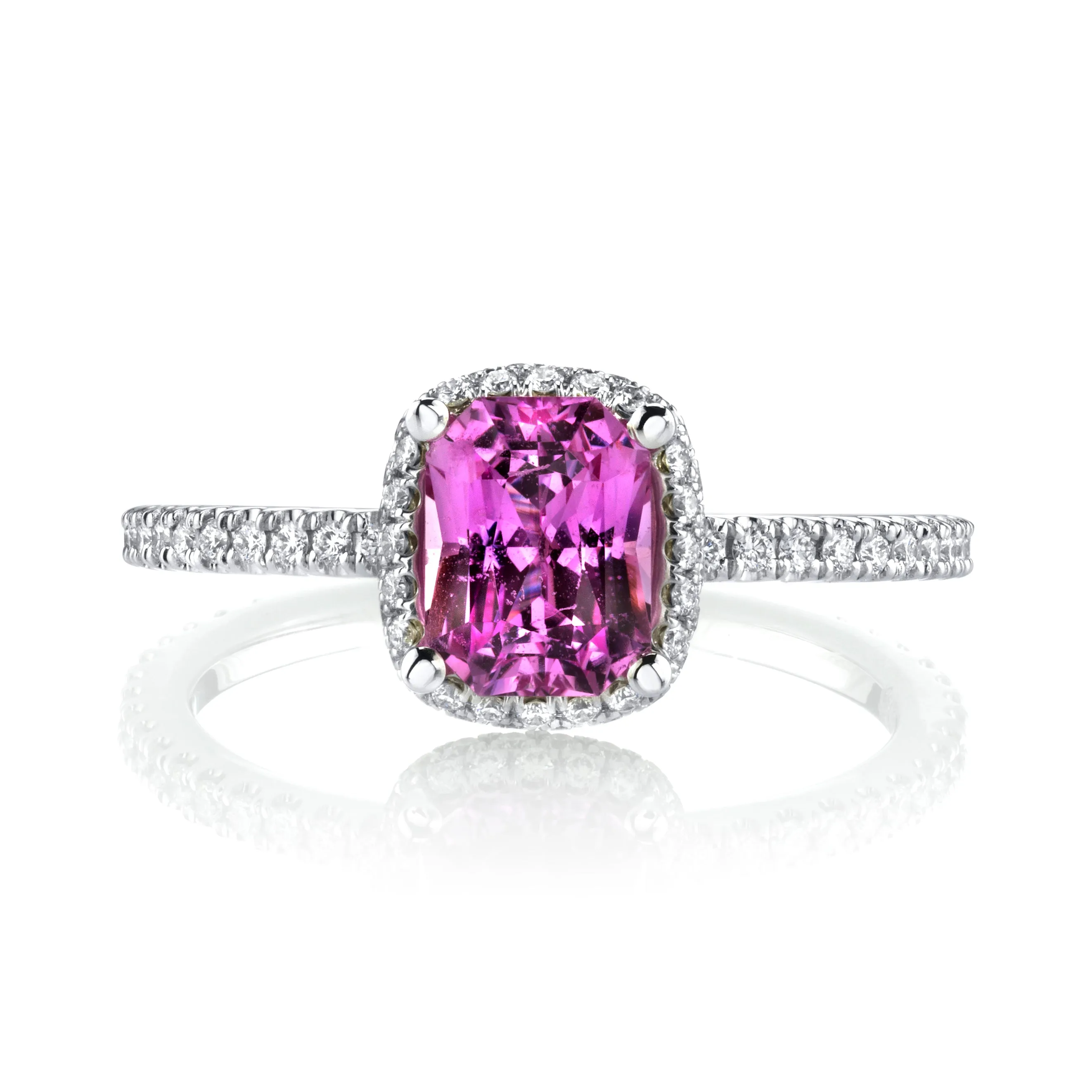 Pink Sapphire Diamond Ring
