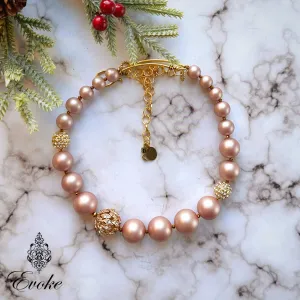 Pink Shell Pearl and Gold Necklace