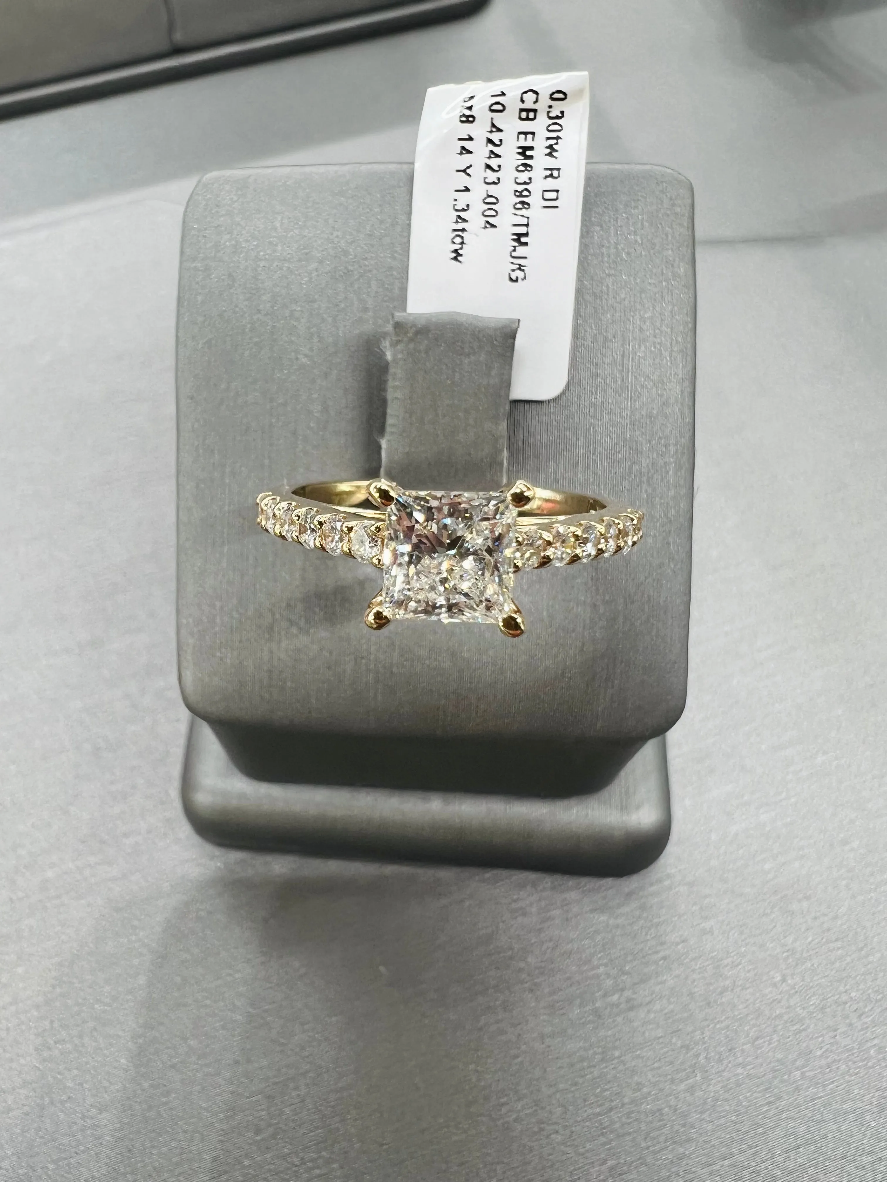 Princess Cut 1.34ctw Certified Diamond Engagement Ring