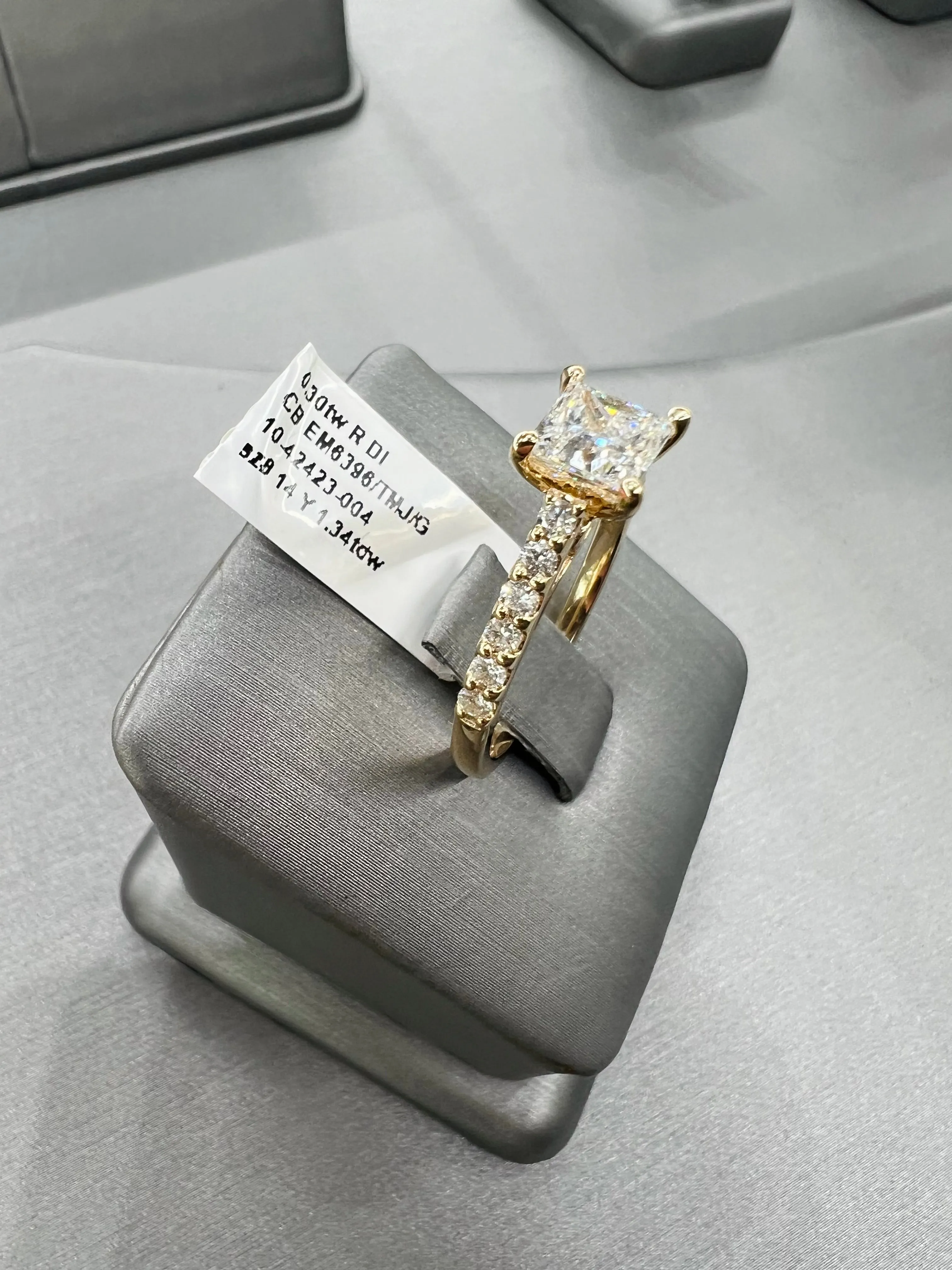 Princess Cut 1.34ctw Certified Diamond Engagement Ring