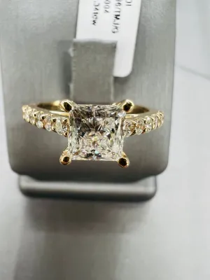 Princess Cut 1.34ctw Certified Diamond Engagement Ring