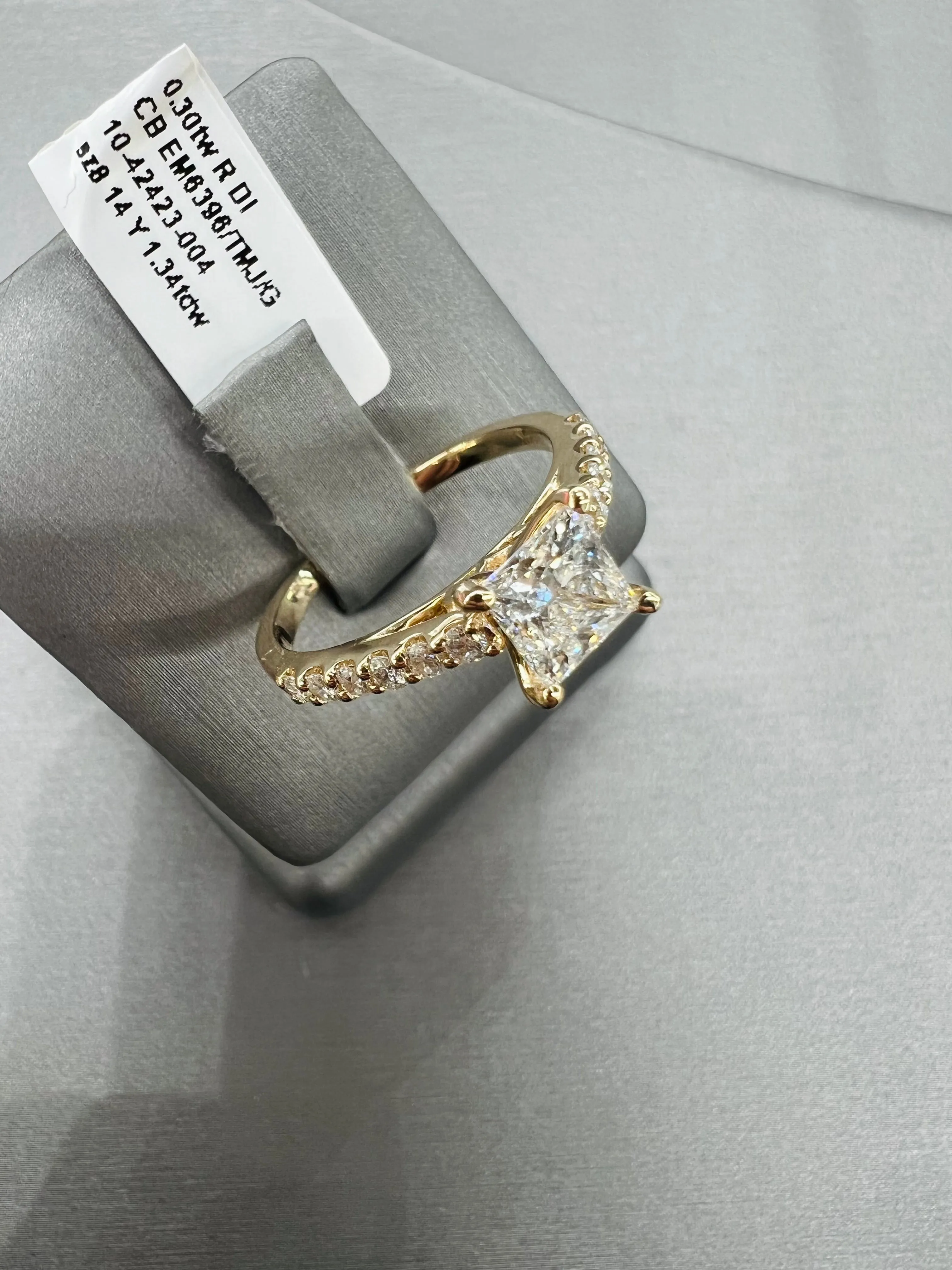Princess Cut 1.34ctw Certified Diamond Engagement Ring