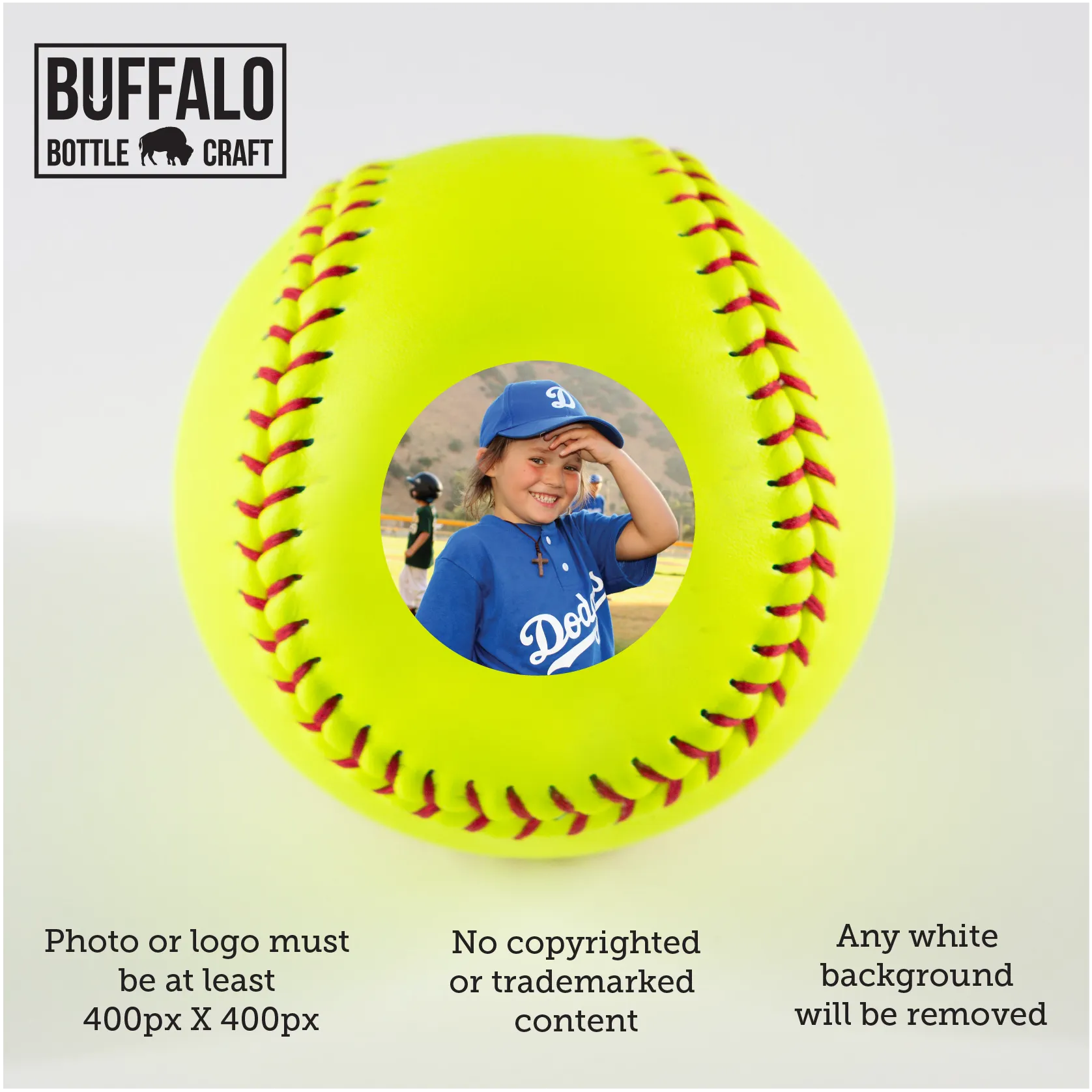 Printed Softball with Custom Photo