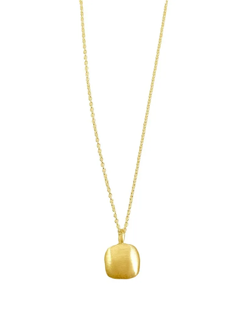 Puffy Square Vermeil Necklace